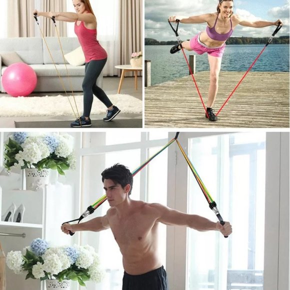 Exercise Bands - Home Gym - Strength Training Resistance Bands - 11 Piece Set - Picture 2 of 16